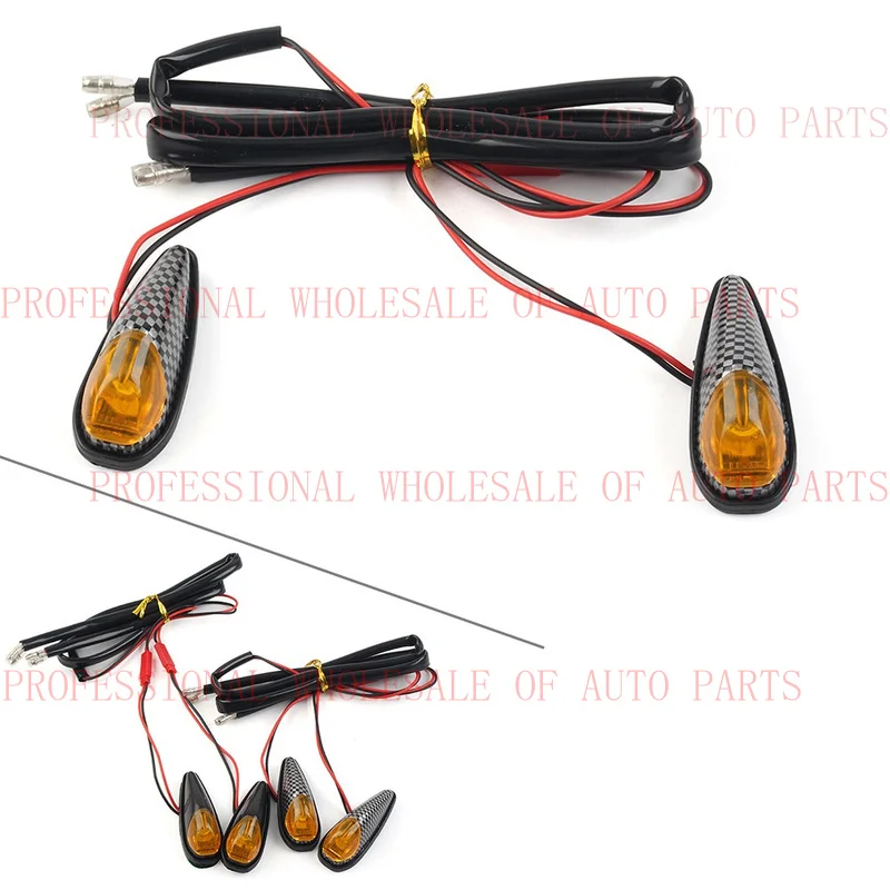 V+ V+ Motorcycle Turn Signal Indicator Blinker 12V Yellow Lamp Side Marker Lights Mini