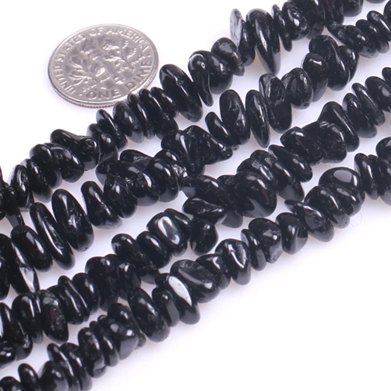 7x13mm Freeform Black Tourmaline Beads Natural Stone Beads DIY Loose Bead For Jewelry Making Strand 15 Inches Wholesale