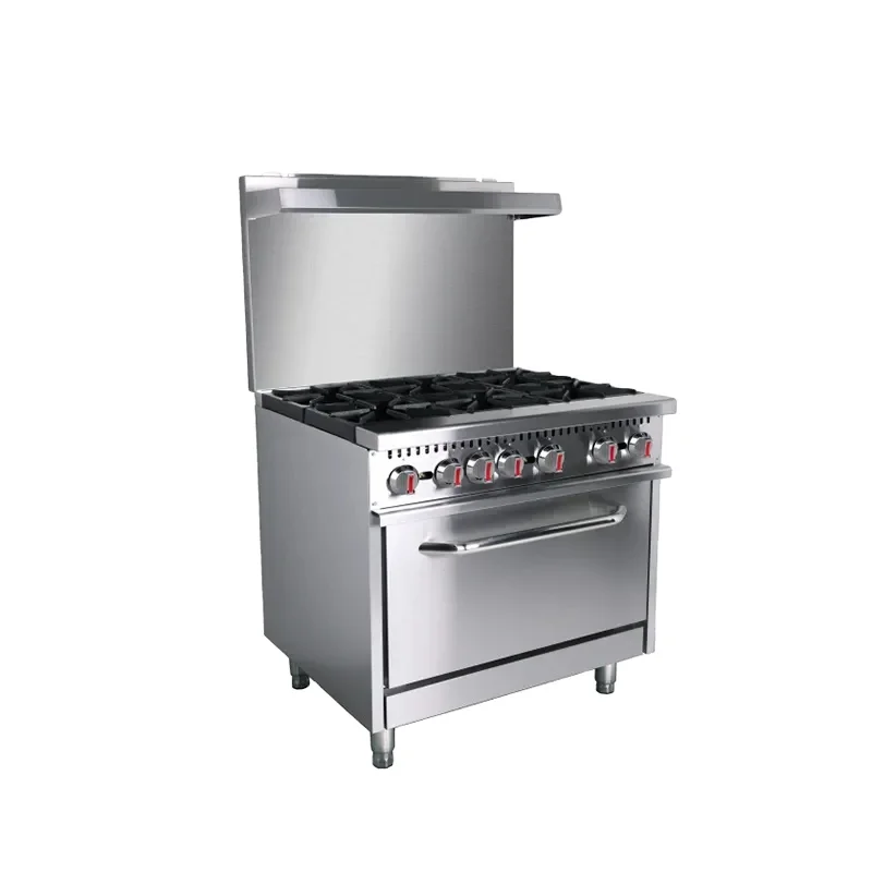 

Коммерческая газовая плита, 4 6 конфорок, газовая плита, 36 дюймов, американская горелка типа 6 со стандартной духовой печью