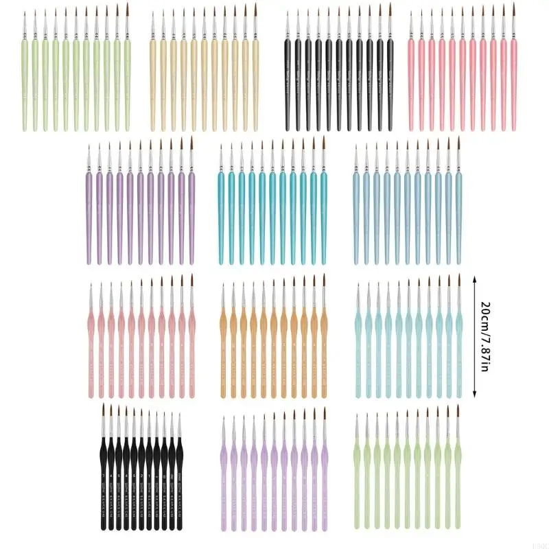 11pcs تفاصيل فرش الطلاء للاكريليك المائي المائي #6