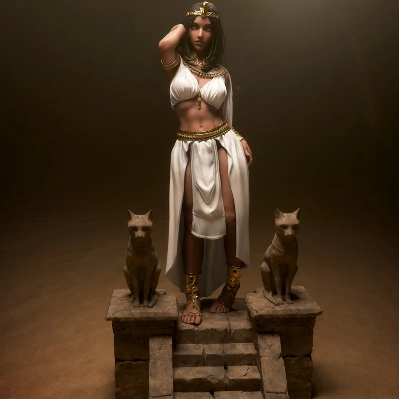

38mm 50mm 75mm Resin Model Figure Queen Of Egypt Gk Micro Miniature 3d Printed White Model Toy Unassembled And Unpainted Kit