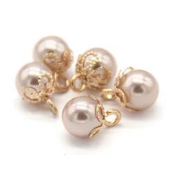 20pcs 10mm Round Pearl Shank Plastic Women Shirt Buttons For Clothes Dress Sleeve Decorative Handmade DIY Accessories Wholesale