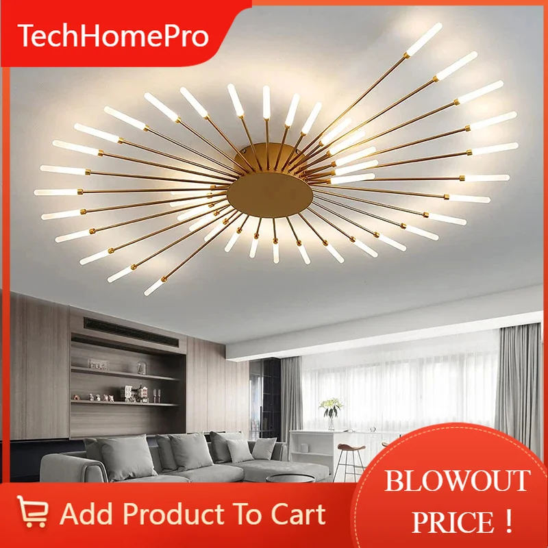 TechHPModern LED Ceiling Lamp Living Room Dining Bedroom Ceiling Chandelier Lights Nordic Design Home Decor Indoor Lighting