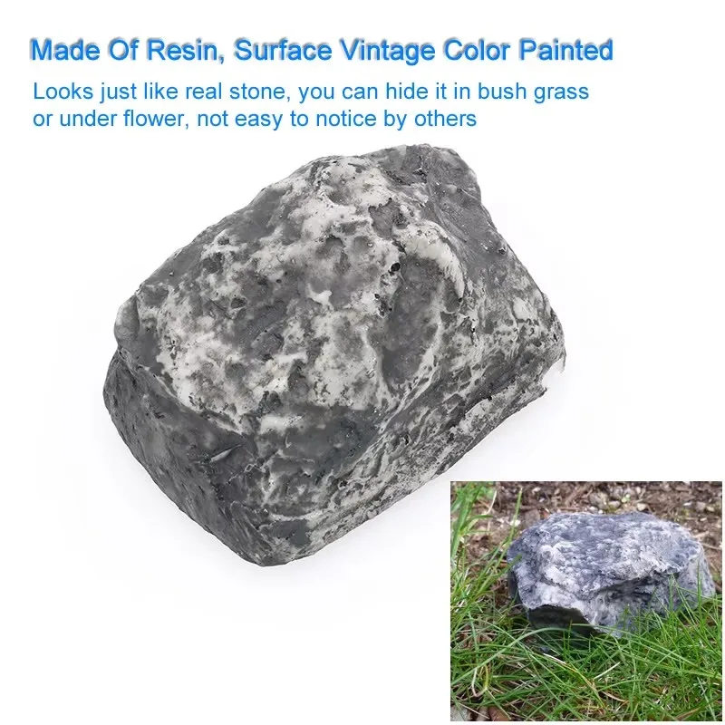 مقاوم للماء مقصورة تخزين مخفية البصر سر روك ستون شكل خزائن المفاتيح للمنزل في الهواء الطلق حديقة RV صندوق خزنة بمفتاح احتياطية #2