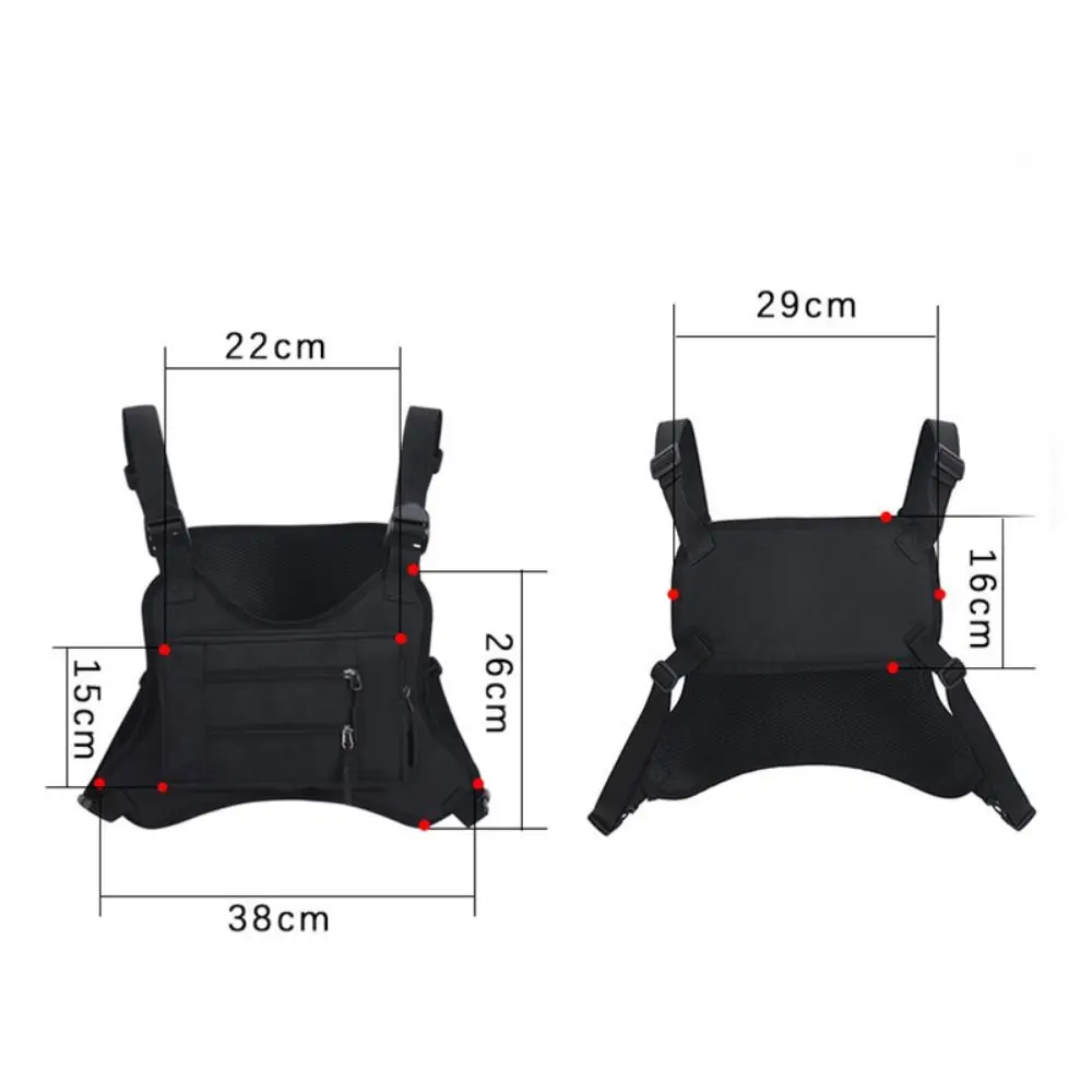 Adjustable Sports Vest Bag Multi-functional Lightweight MOLLE Chest Bag Oxford Cloth Water Resistant Running Vest Bag Men