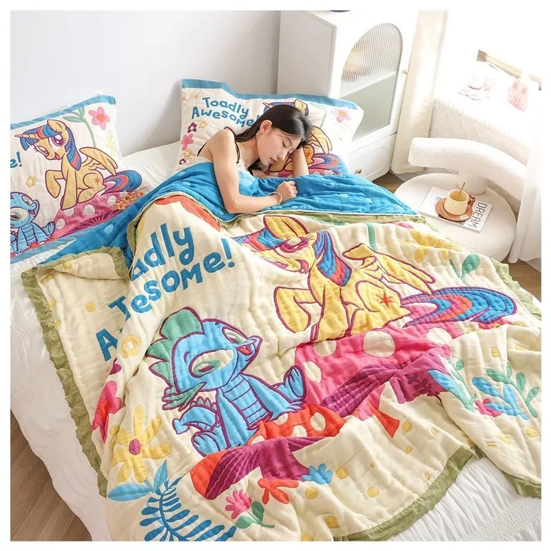 

Anime My Little Pony Series Cotton Gauze Air Conditioning Blanket Cute Comfortable Soft Thick Quilt Office Blanket Girl Gift