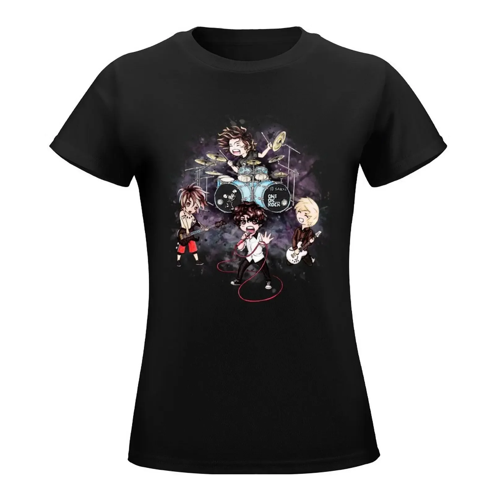 Chibi One Ok Rock T-Shirt Tops Plus Size Tops Dameskleding Dames T-Shirt