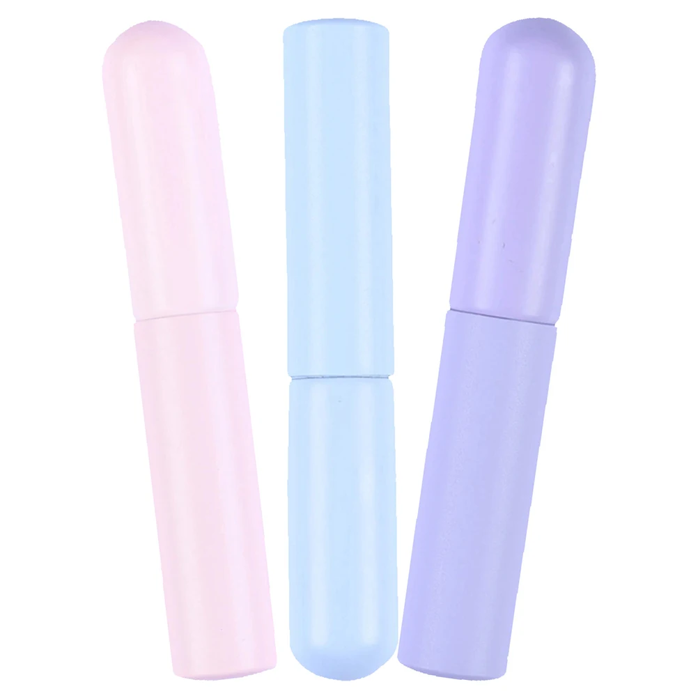 

3 Pcs Lip Brush Set Concealer Makeup Brushes Gloss Applicator Silica Gel with Cap Miss