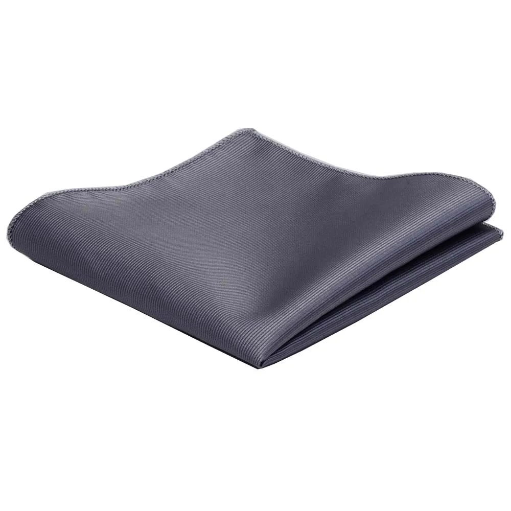 Fazzoletto da taschino classico da uomo in seta tinta unita 25x25 cm, elegante, per matrimoni e feste