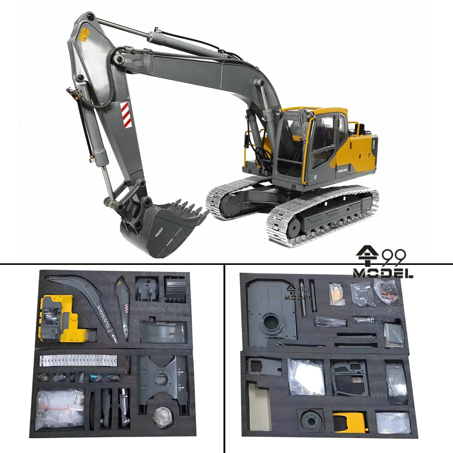 Double E RC Excavator 1/14 E111 Hydraulic RC Excavator KIT Version Metal Model Parts Version Excavator Model Toy EC160E