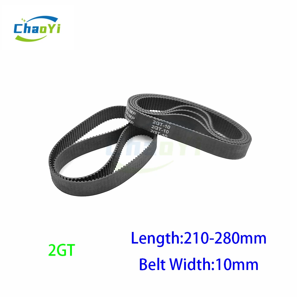 2GT Closed Loop Rubber Timing Belt Pitch Length 210 218 220 232 240 244 250 260 264 278 280mm Width 10mm 210-gt2 232-gt2 280-gt2