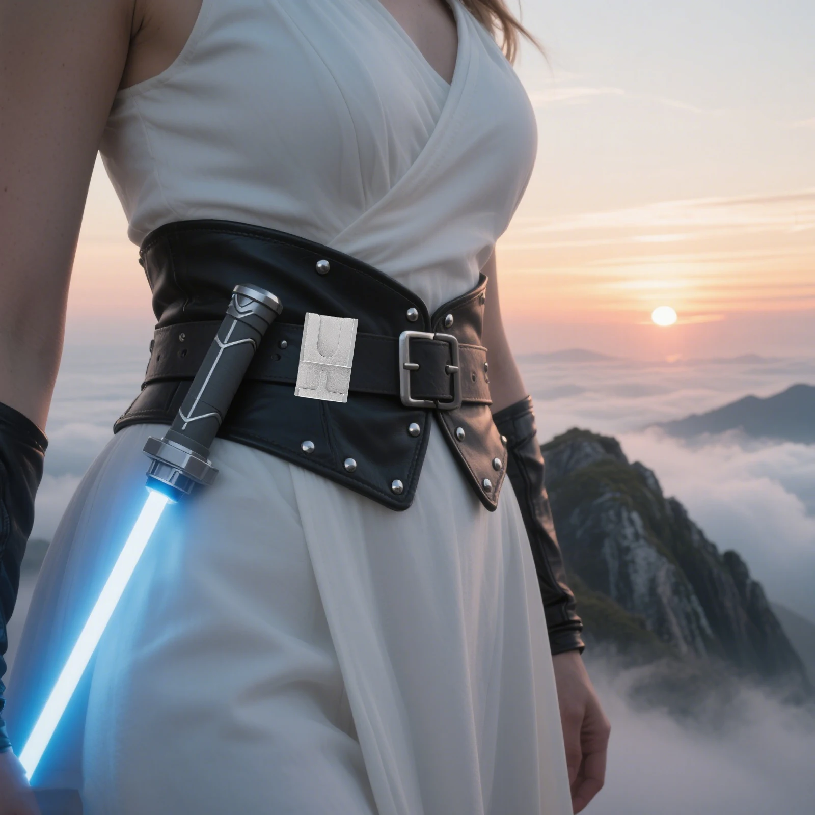 

Lightsaber Belt Buckle Alloy Costume Cosplay Sword Metal Clip Holder Handle Design Universal for Party