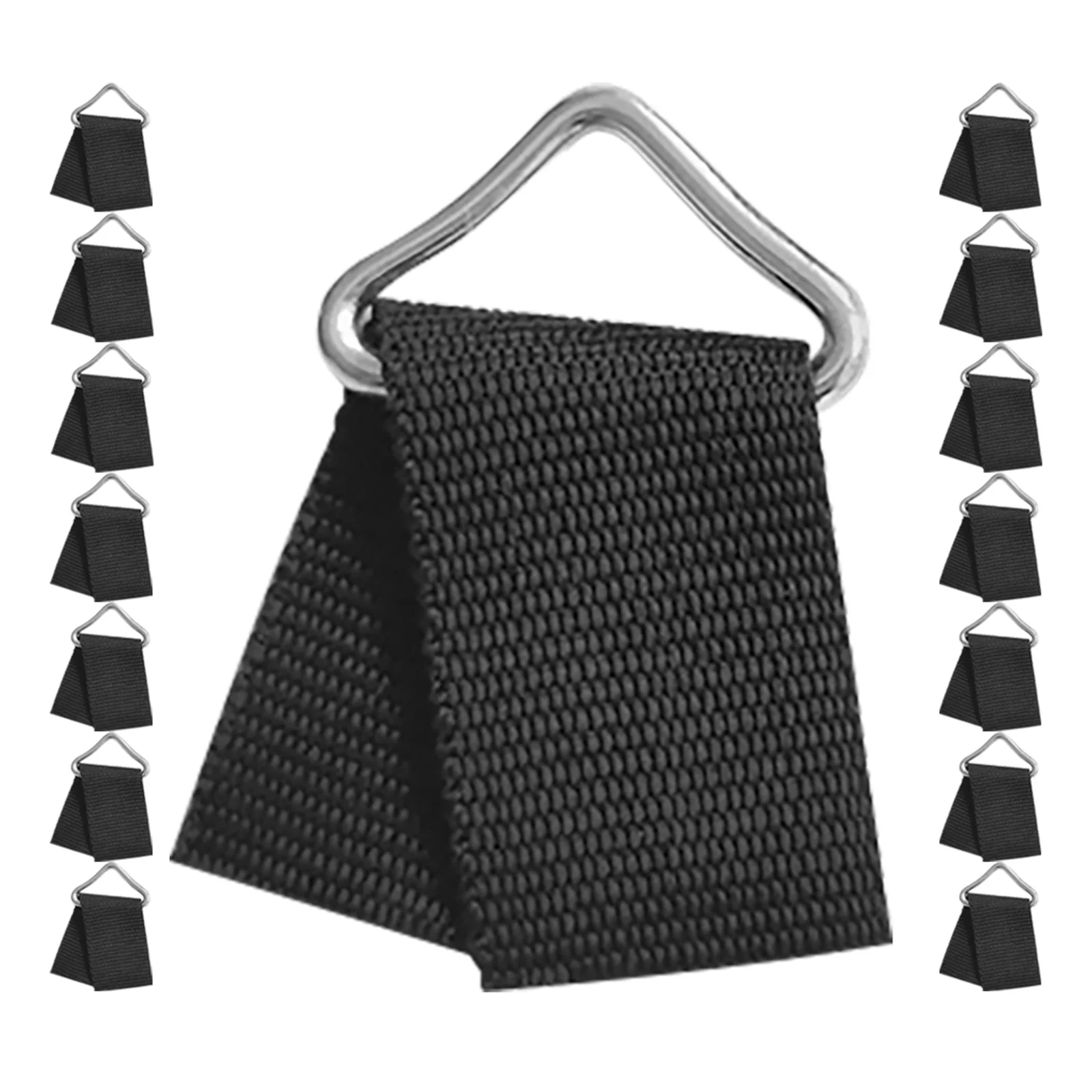 

60Sets Trampoline Safety Rings Galvanized Triangle V-Rings Upgrade Jumping Mat Stability Trampoline Repair Accessories