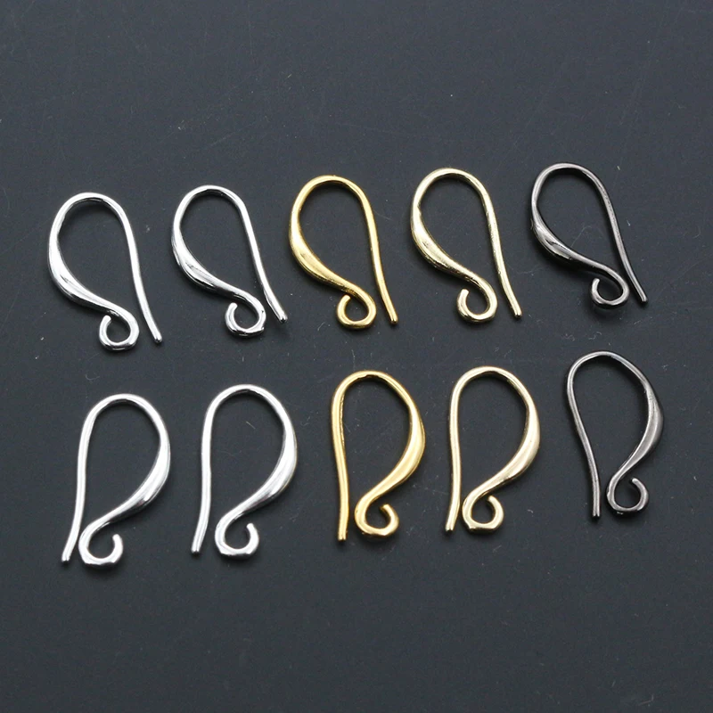 20pcs 17x9mm Silver Gold Color Brass Earring Findings Earrings Clasps Hooks Wire DIY Jewelry Making Accessories Earwire Supplies