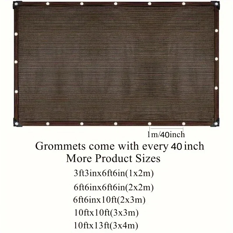 80% UV Protection Vinyl Shade Cloth with Grommets - Perfect for Garden, Patio, Greenhouse, Breathable Privacy Screen