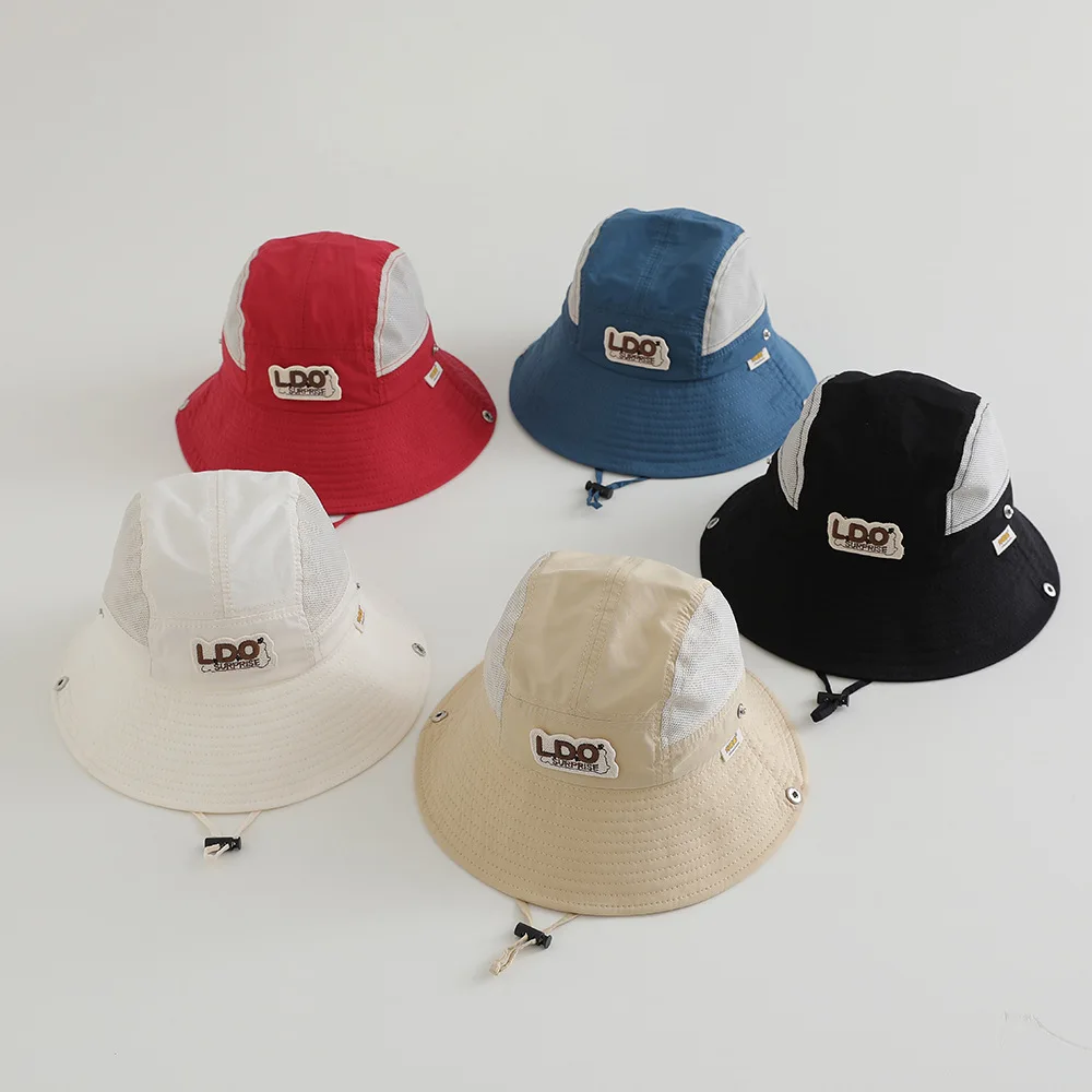 

New Embroidered Letter Baby Bucket Hats Autumn Sunhat Fishing Hat Sunshade Visor Boy Girl Outdoor Fashion Beach Caps