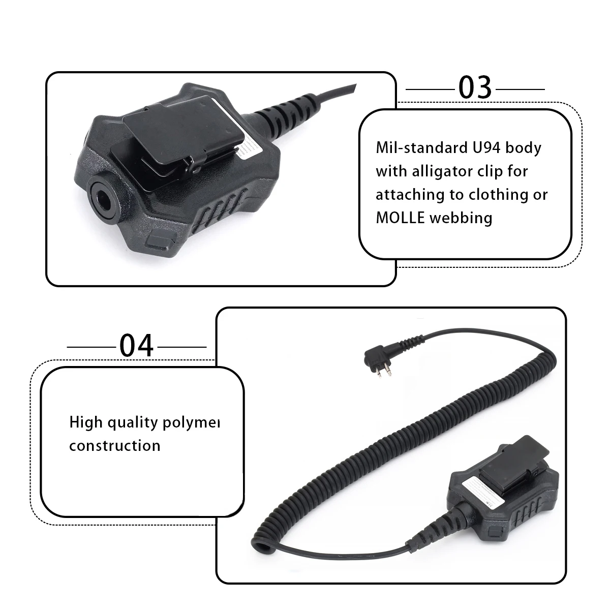 Zestaw słuchawkowy YiNiTone MT U94X PTT NATO z aktywną redukcją szumów i skórzanym pałąkiem na głowę do radiotelefonów Motorola EP450 PRO1150 CP100 TYT walkie-talkie