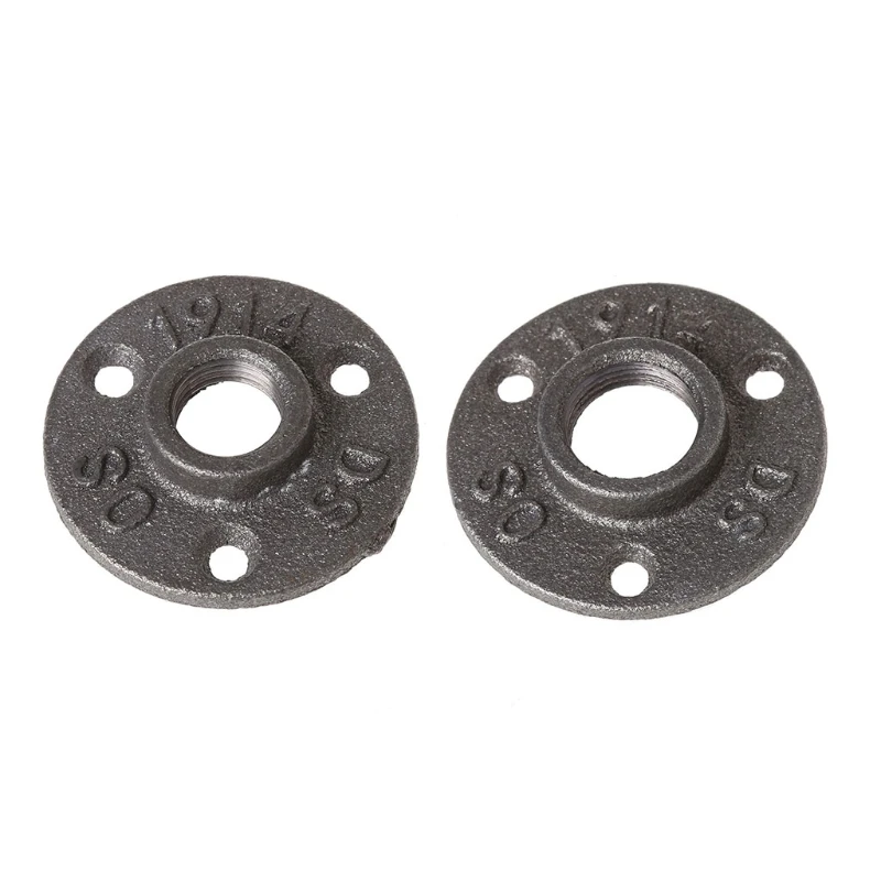 3/4 "Phụ kiện ống sắt mặt bích có ren dễ uốn trên tường Giá tường màu đen Thả vận chuyển
