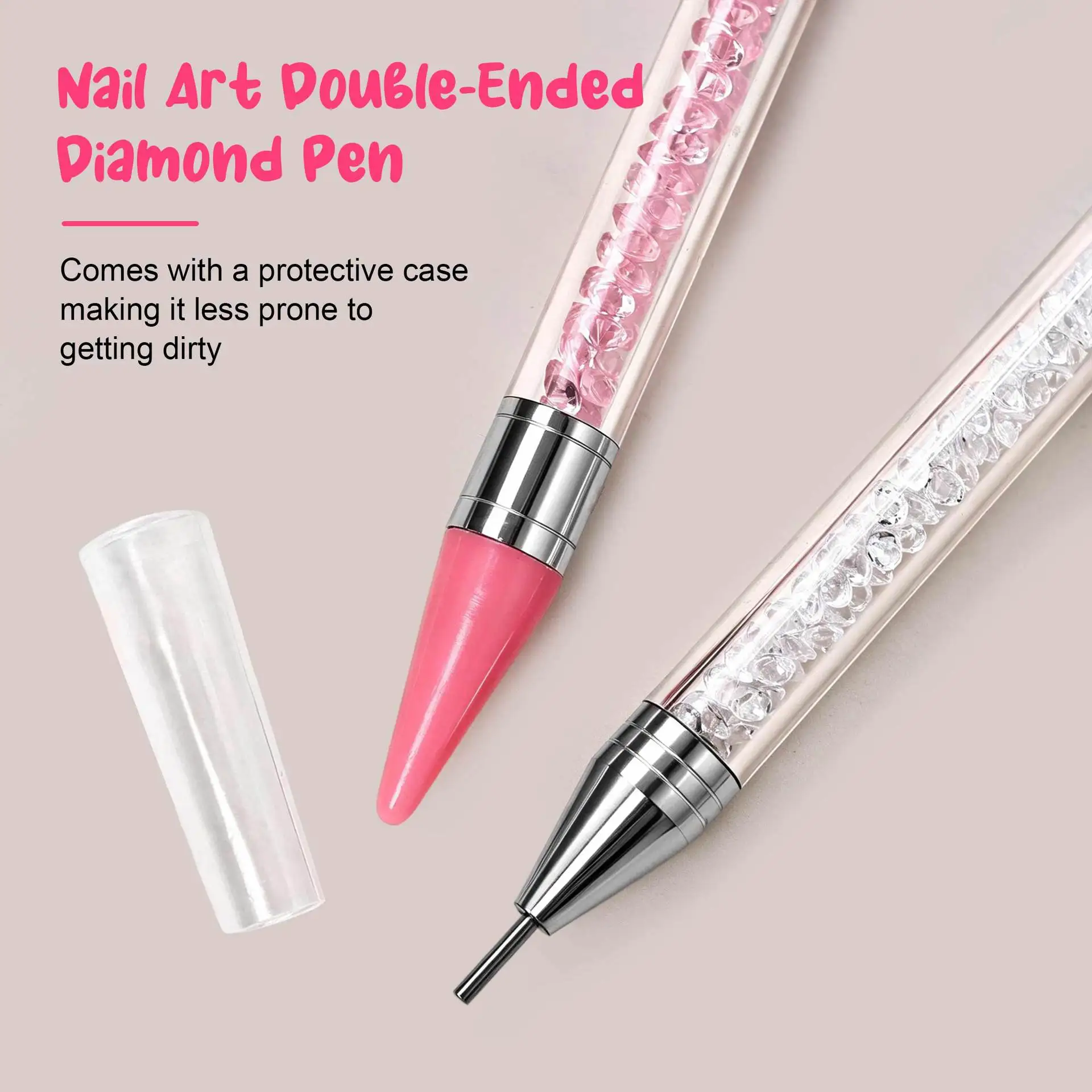1pcs Crystal Double Head Point Drill Pen Gem Rhinestone Picker Wax Pencil 2Ways Use Sticking Picking Dotting Jewelry Tools