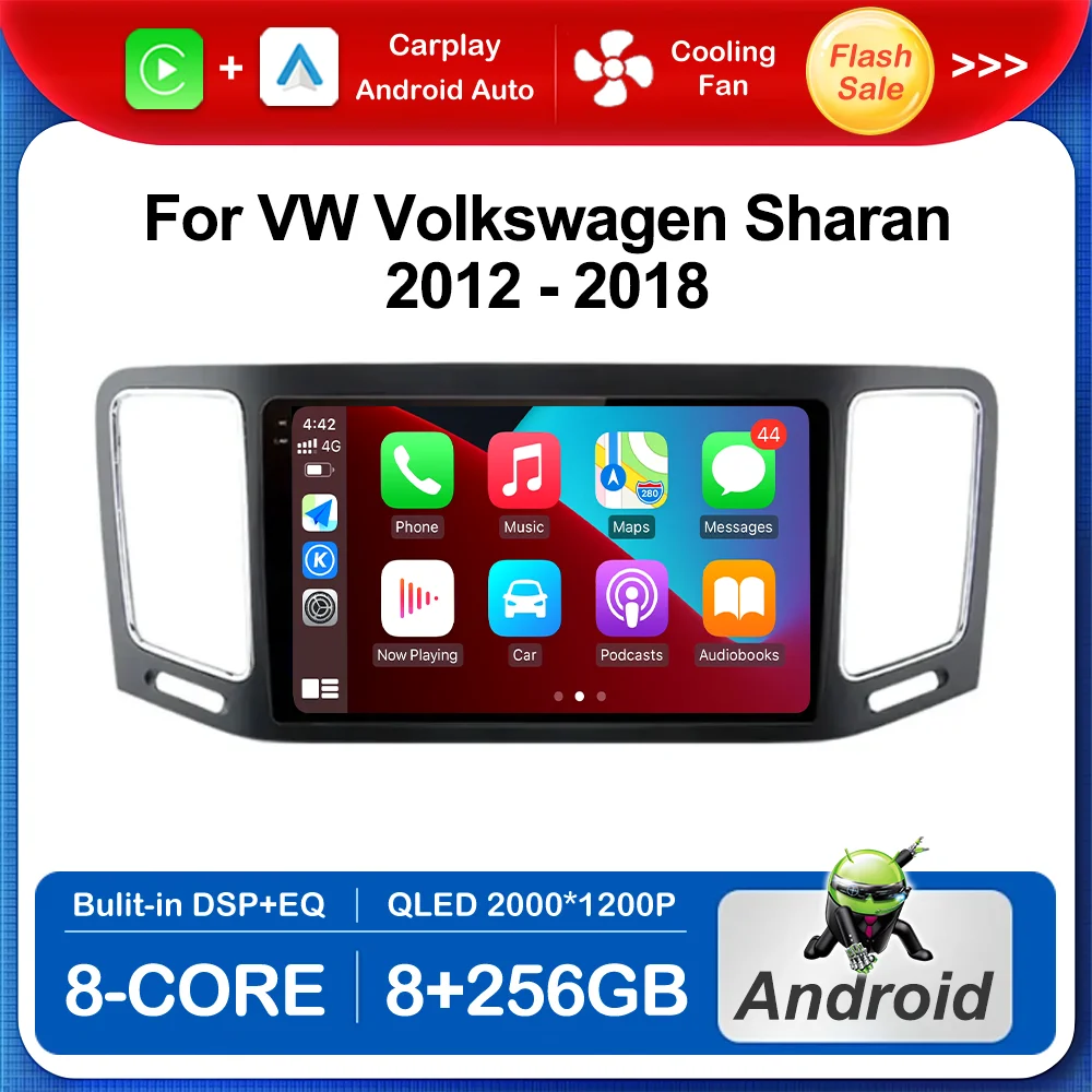 

for VW Volkswagen Sharan 2012 - 2018 Car Radio Multimedia Intelligent System 9 inch Wireless BT GPS Navi 4G DSP Touch Screen