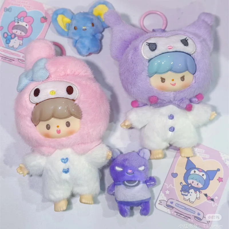 Genuine Zzoton Love-League Buddies Series Blind Box Cute Vinyl Plush Doll Bag Pendant Kuromi Cinnamoroll Pochacco Ornament Gift