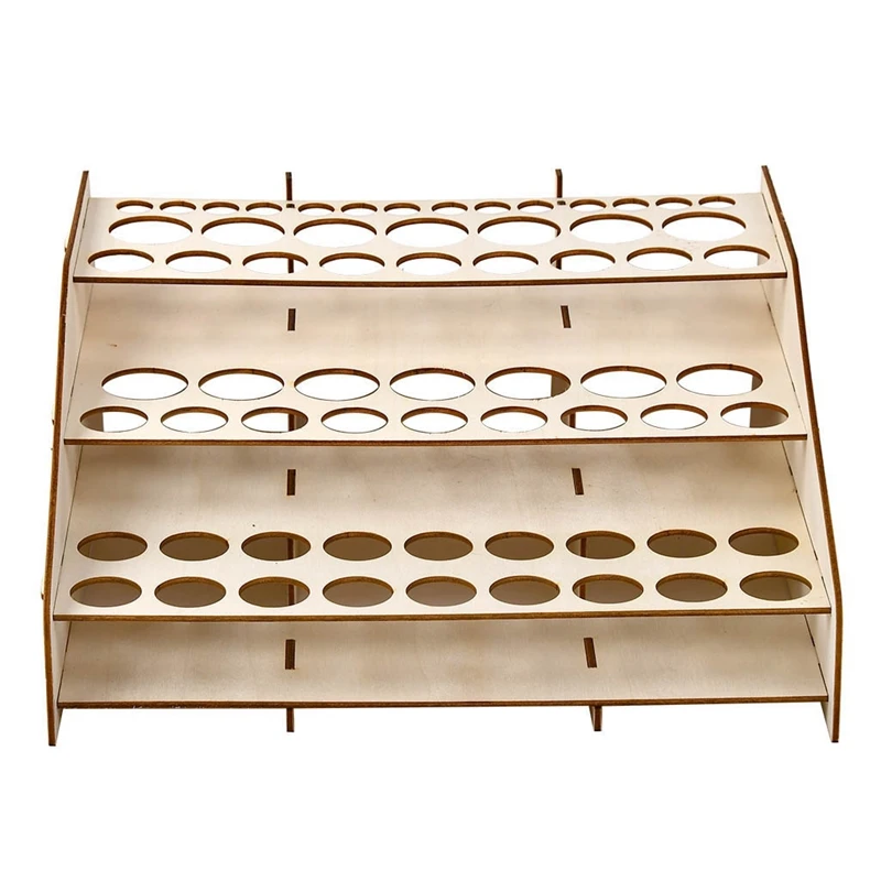 Hole Wooden Pigment Bottle Storage Organizer Color Paint Ink Brush Stand Rack Modular Holder School