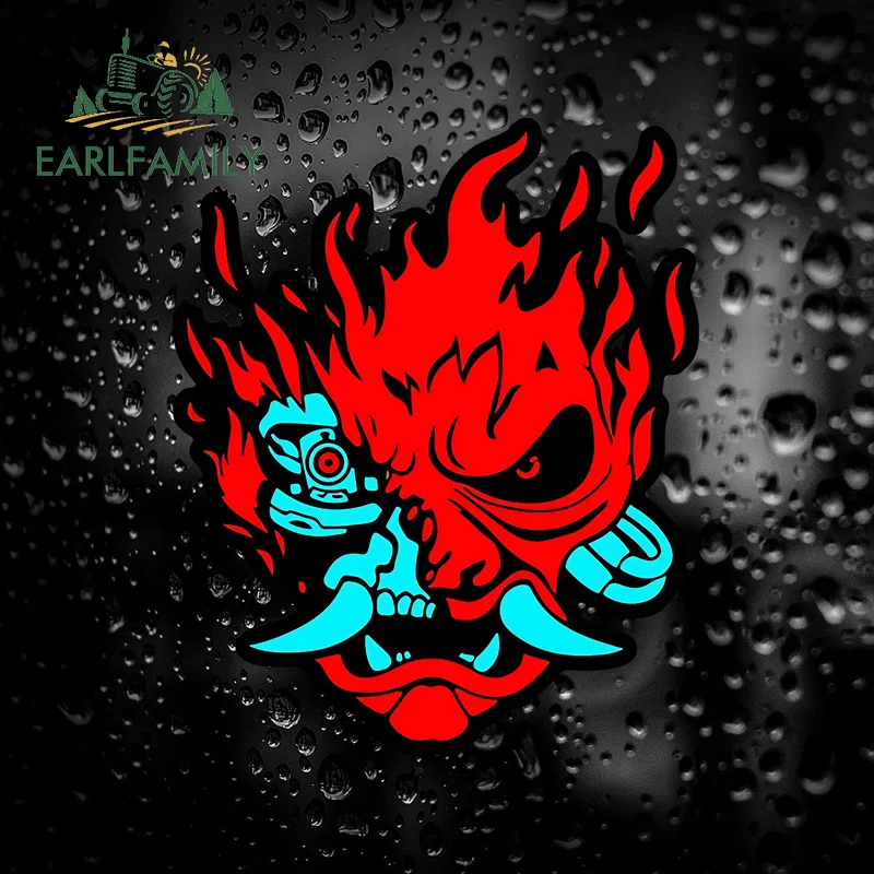 Animation Computer Host Decal, Waterproof and Scratch-proof EARLFAMILY Samurai Band Car Decoration Decal, Red Devil Fan Art