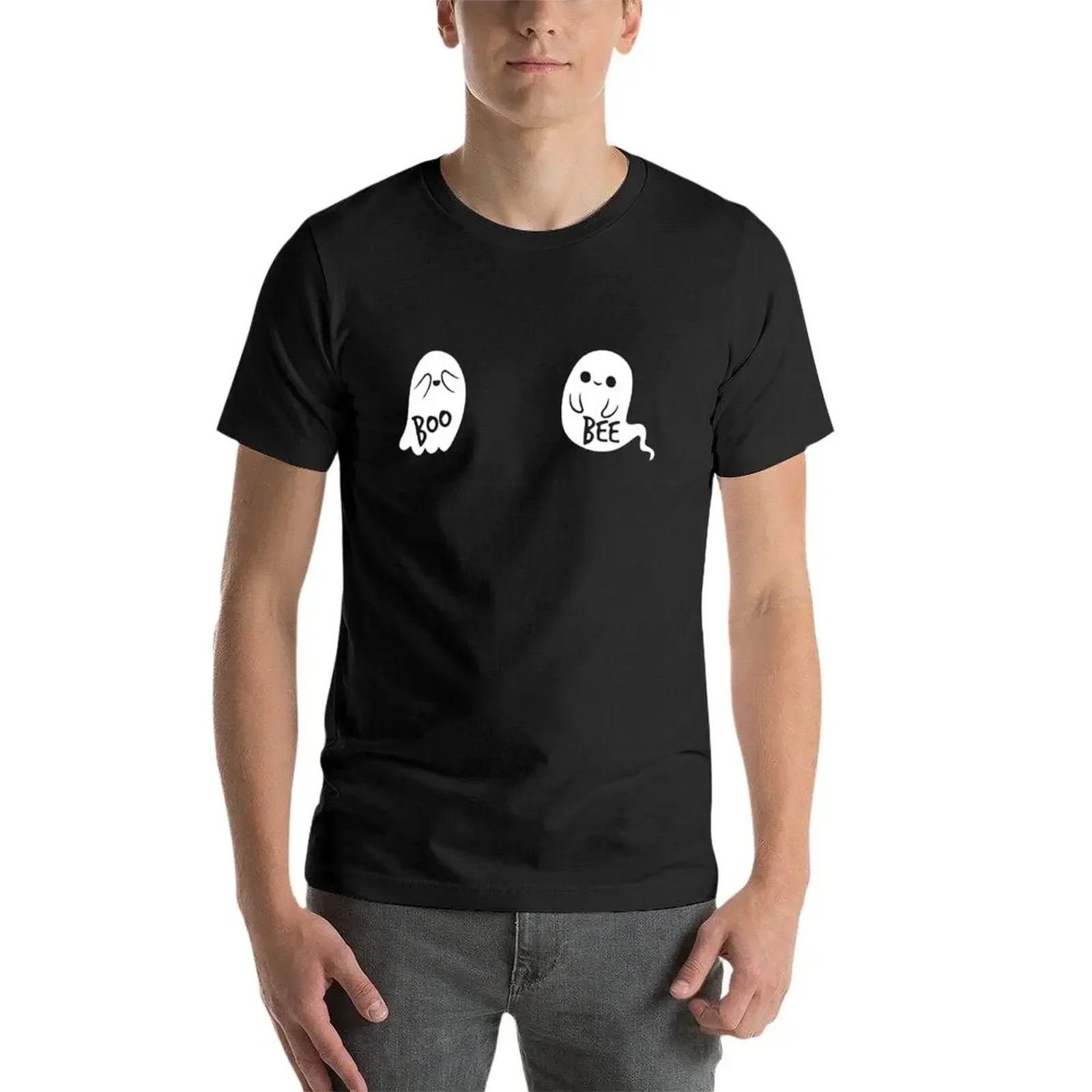 Boo Bee Halloween Spooky /Boo Squad Printed T-shirt Vintage loose casual short sleeved tops are available for both men and women