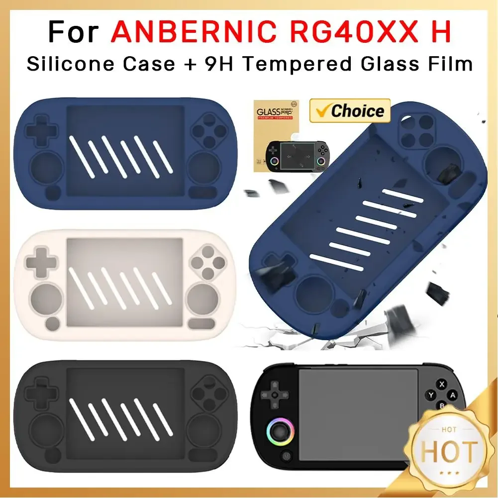Silikonhülle, Schutzhülle, stoßfeste Schutzhülle, kratzfeste Schutzhülle mit Trageband für ANBERNIC RG40XX H
