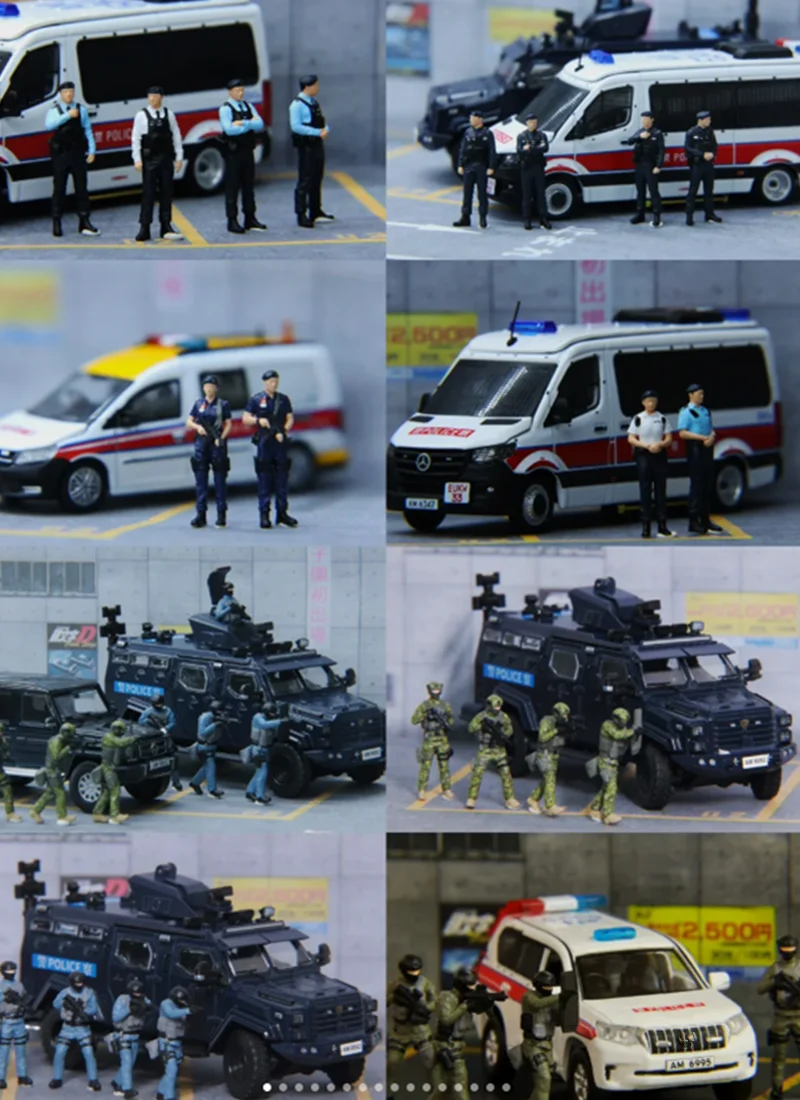 Nowy 1/64 Żywiczny Nowoczesny Tarcza Sił Specjalnych SWAT Policja Broniona Żołnierze Scena Akcesoria DIY Figurka Akcji Kolekcja Zabawek