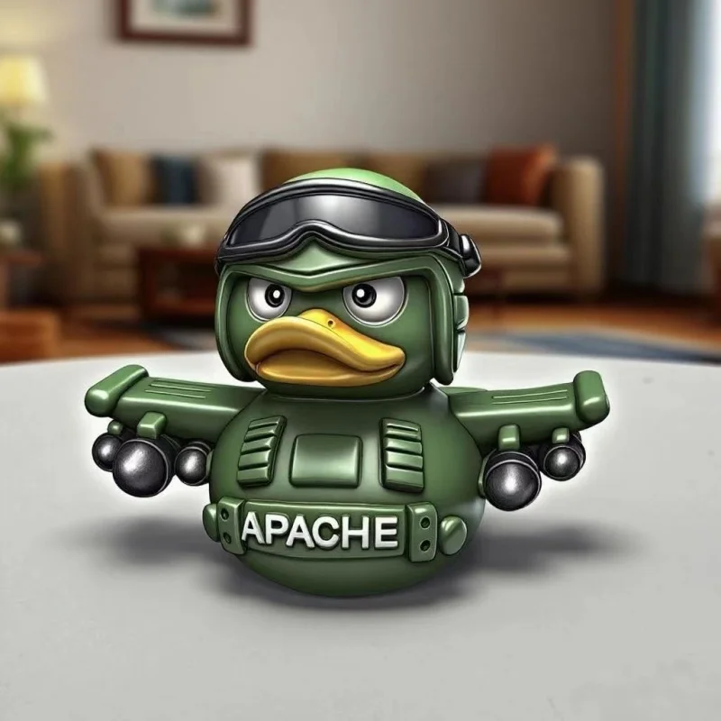 Resin Military Tank Aircraft Duck Figurine Novelty  Duck Statue Sculpture Room Decor Desk Decor Collection Gift