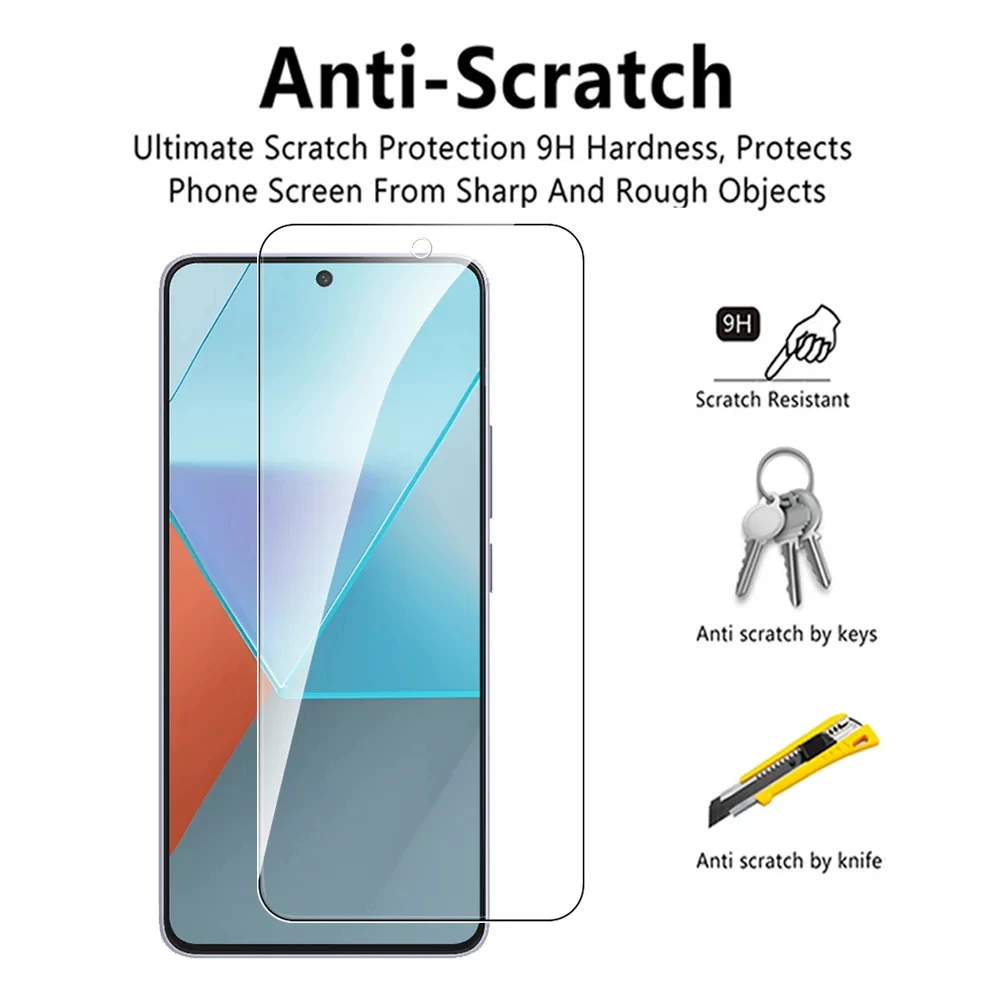 3pcs Full Cover HD Tempered Glass For Xiaomi Redmi Note 13 12 11 10 9 Pro Max 13C 12C 10C 9C 9A 9T 11S 10S 9S Screen Protector