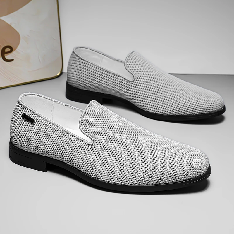 

Ultra-Light Breathable Men's Loafers Party Shoes in Red And Orange Large Size Mesh Uppers Comfortable Rubber Soles Casual Style