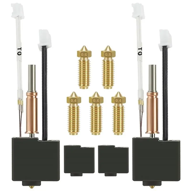 

ABKJ-For Kobra 3 V2 For Anycubic For Kobra 3/3 V2 Combo Compatible Hotend Extruder Kit With 5 Brass Nozzles& 2 Silicone Sock Set