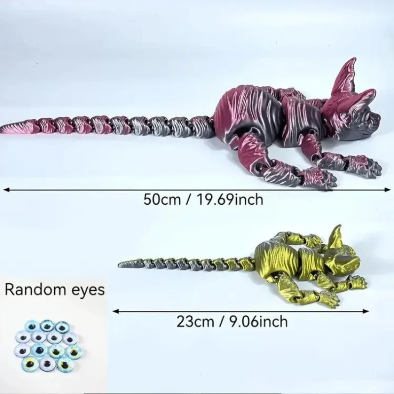 Home Decoration 50cm3D Printing Sphinx Cat Animal Toy Realistic Hairless Doll Articulated Cat Plush Toy Cat EnthusiastCollection