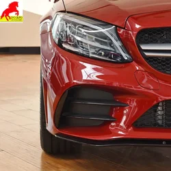 Front Bumper Spoiler Lip Blade Lower Grille For Mercedes Benz W205 C-Class C200 C260 2019-2021 Car Fog Light Cover Splitter Trim