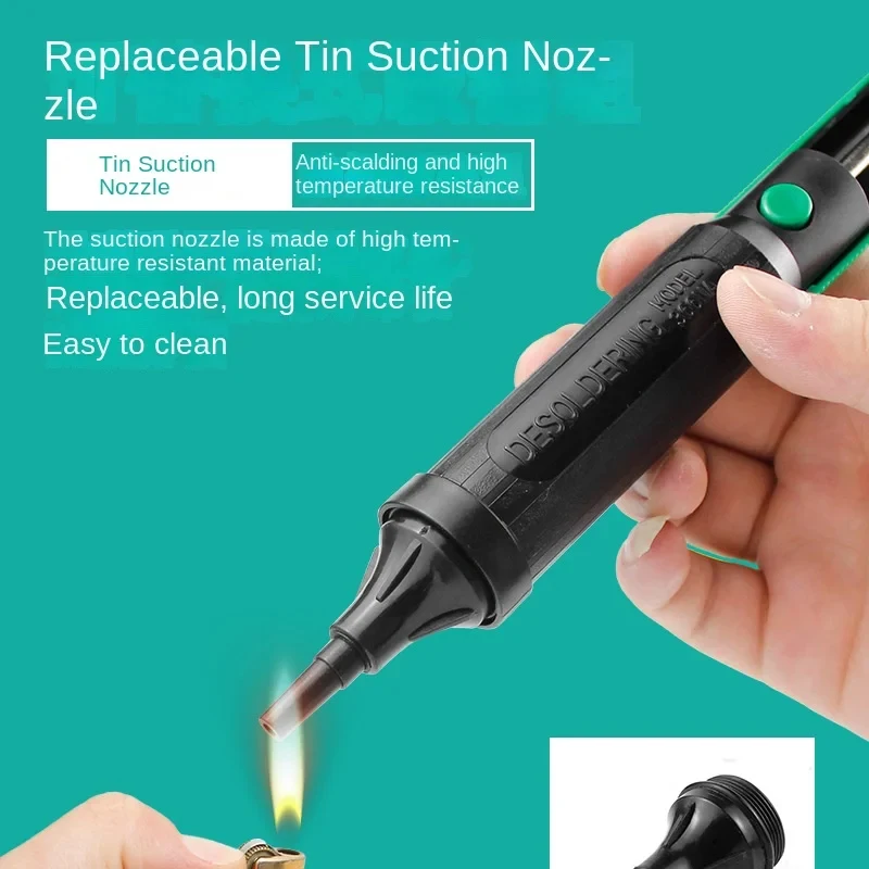 Manual Desoldering Pump Strong Suction Solder Remover with Soft Anti‑Slip Handle Handheld Tin Absorption Gun
