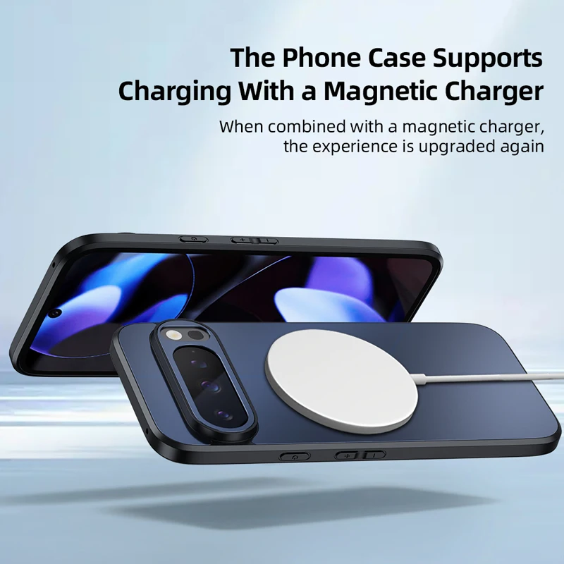 Funda Magnética Clásica para Google Pixel 11 10 9 8 7 Pro XL 10A 9A, Compatible con Carga Inalámbrica MagSafe, Antigolpes y Anti-Caídas