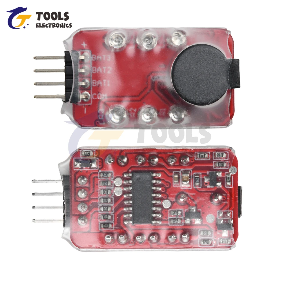 2-3S Lithium Battery low voltage Alarm Buzzer Speaker LED indicator Low Voltage Alarm Module