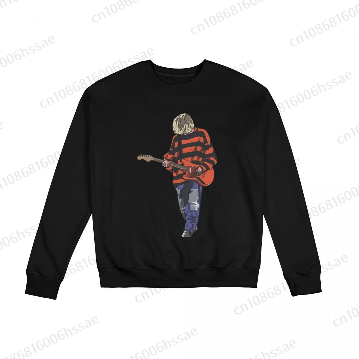 Stripey Kurt Cobain Men Woman Fall Winter Sweatshirt Round Neck Long Sleeve Length Casual Top