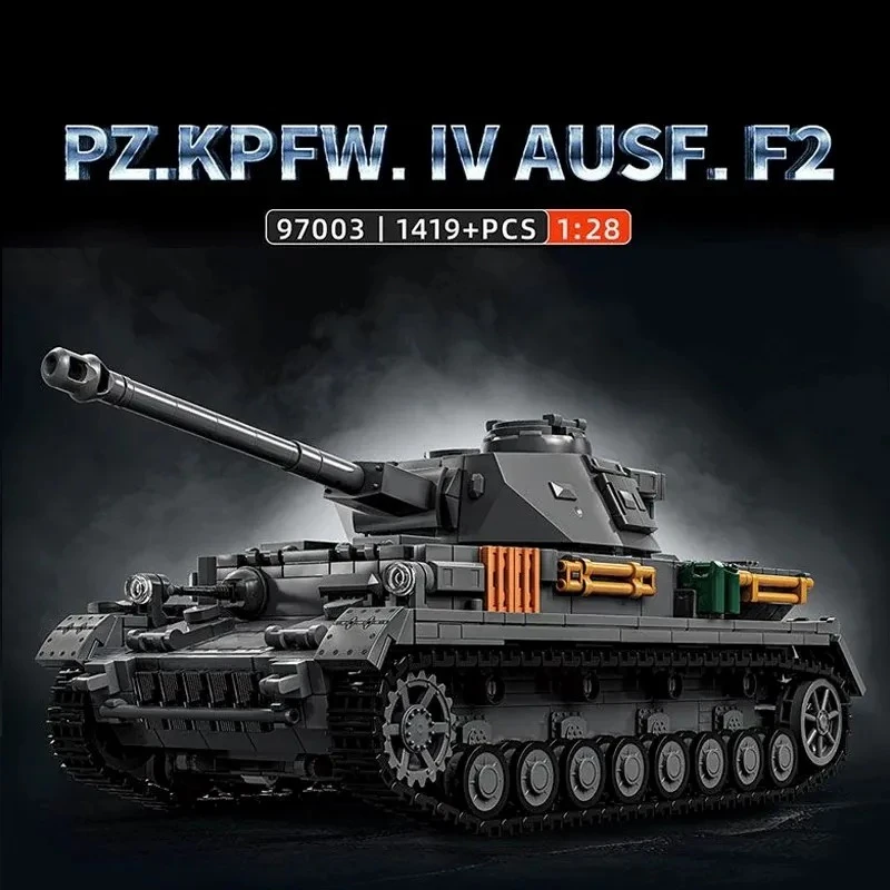 

1419Pcs Panzer IV F2 Tank Building Blocks Set, Military Heavy Tank with 4 Minifigures, Gift for Adult Military Fans