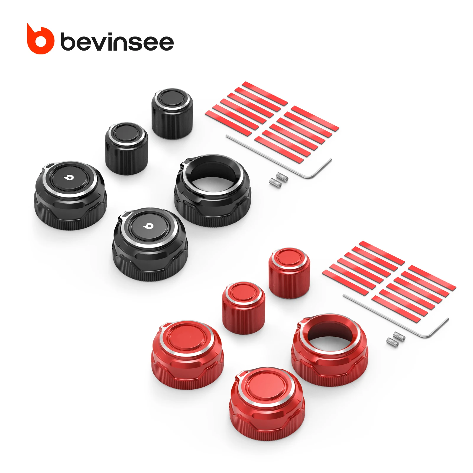 BEVINSEE Aluminum A/C Climate Control Knob Set for Toyota 4Runner 2010-2019 – HVAC Radio Volume Knob Replacement