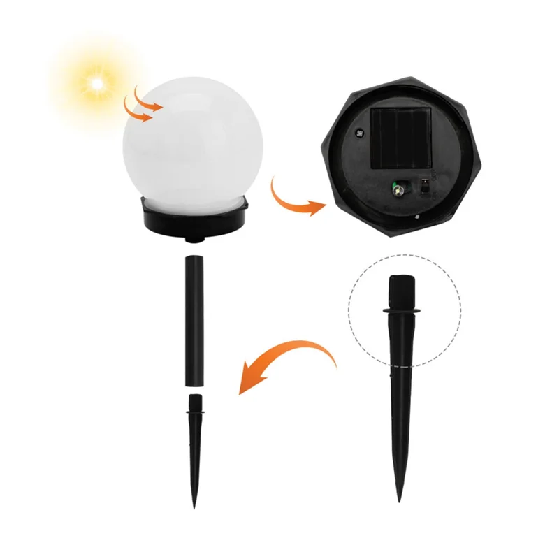 【A458I الساخن】6 قطعة الشمسية كرة مستديرة مصباح LED حديقة مسار أضواء الأرض حصة الإضاءة فناء الممر ضوء مصباح الحديقة الشمسية