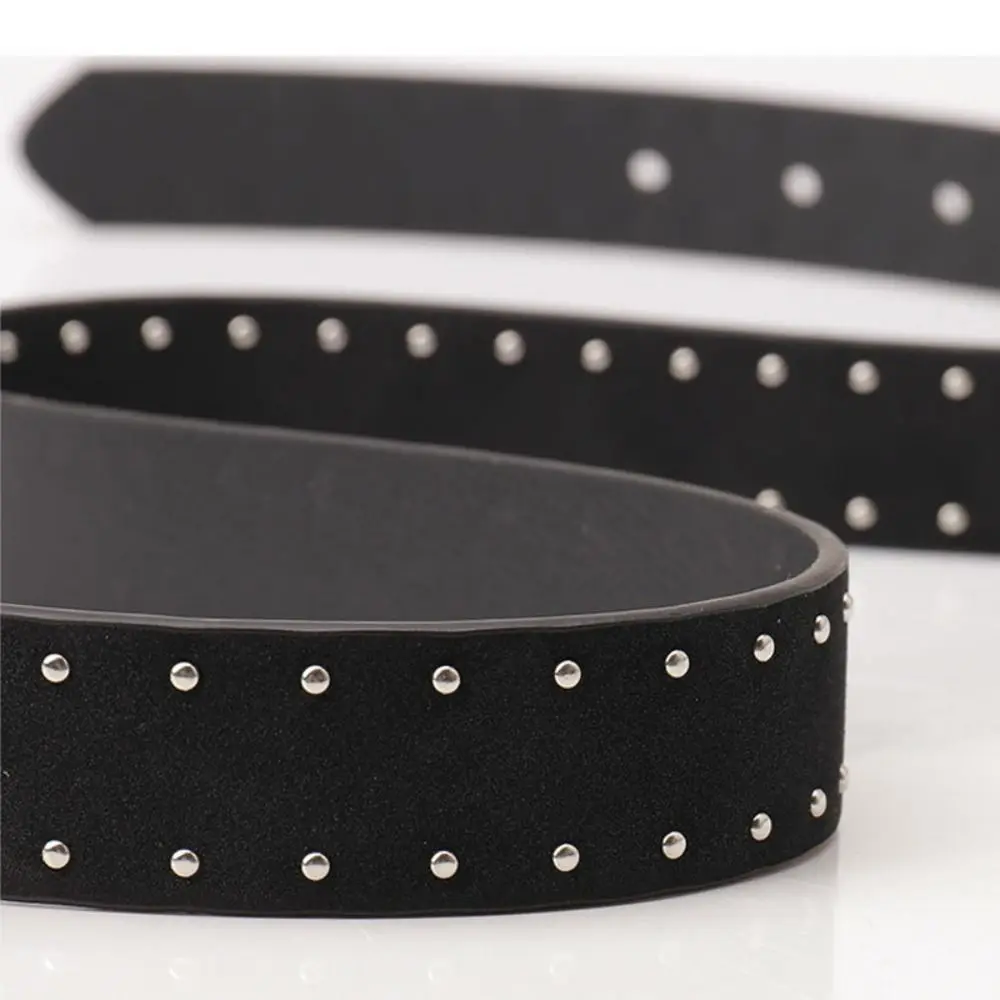

Retro Luxury Design Suede Leather Belt Trendy Casual Punk Rivet Belt Versatile Business Waist Strap Women Fashion