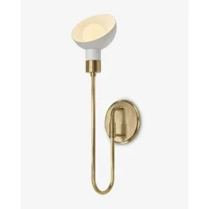 Modern Luxury Contemporary Brass Wall Lamp with White Shade 6w Light Emitting Diode Wall Lamp