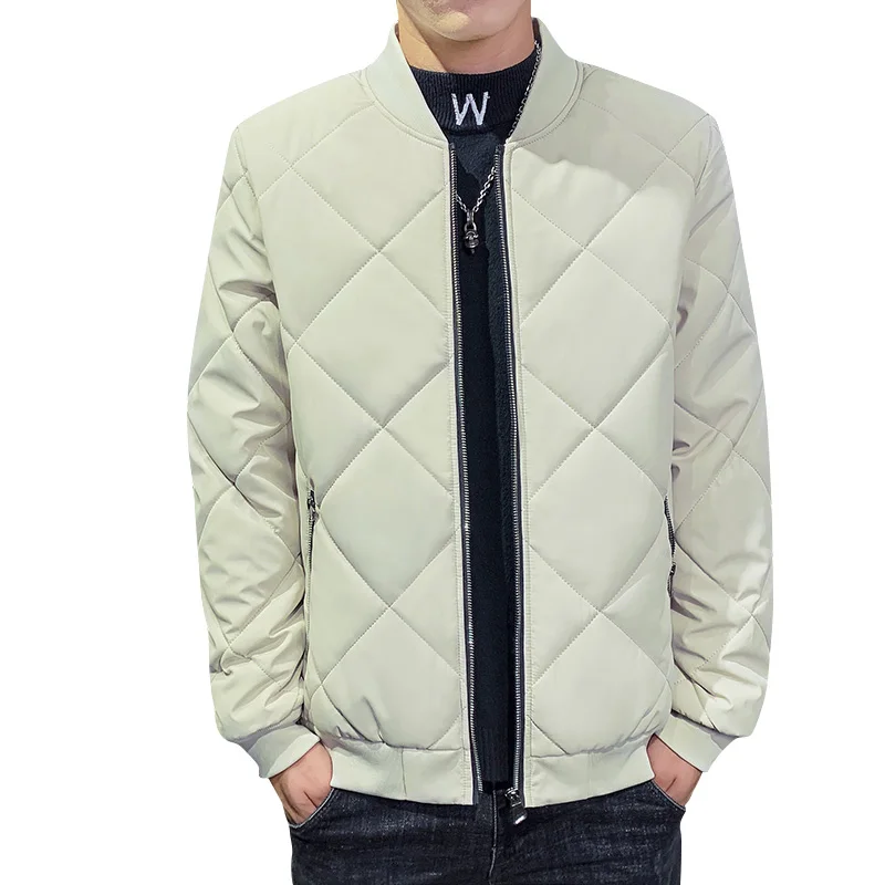 BROWON Hommes Manteau D'hiver 2024 Mode Coréenne Veste Hommes Casual Baseball Col Veste À Carreaux Manteau Hommes Chothes Plus La Taille M-5XL