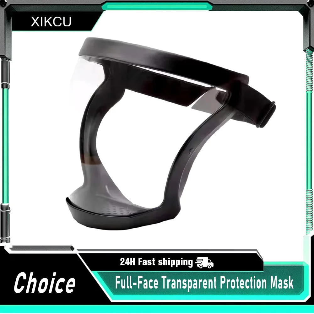 

Full-Face Transparent Protection Mask with Adjustable Buckle - Reusable and Heat-Resistant Facial Shield for Safety in Work, Out