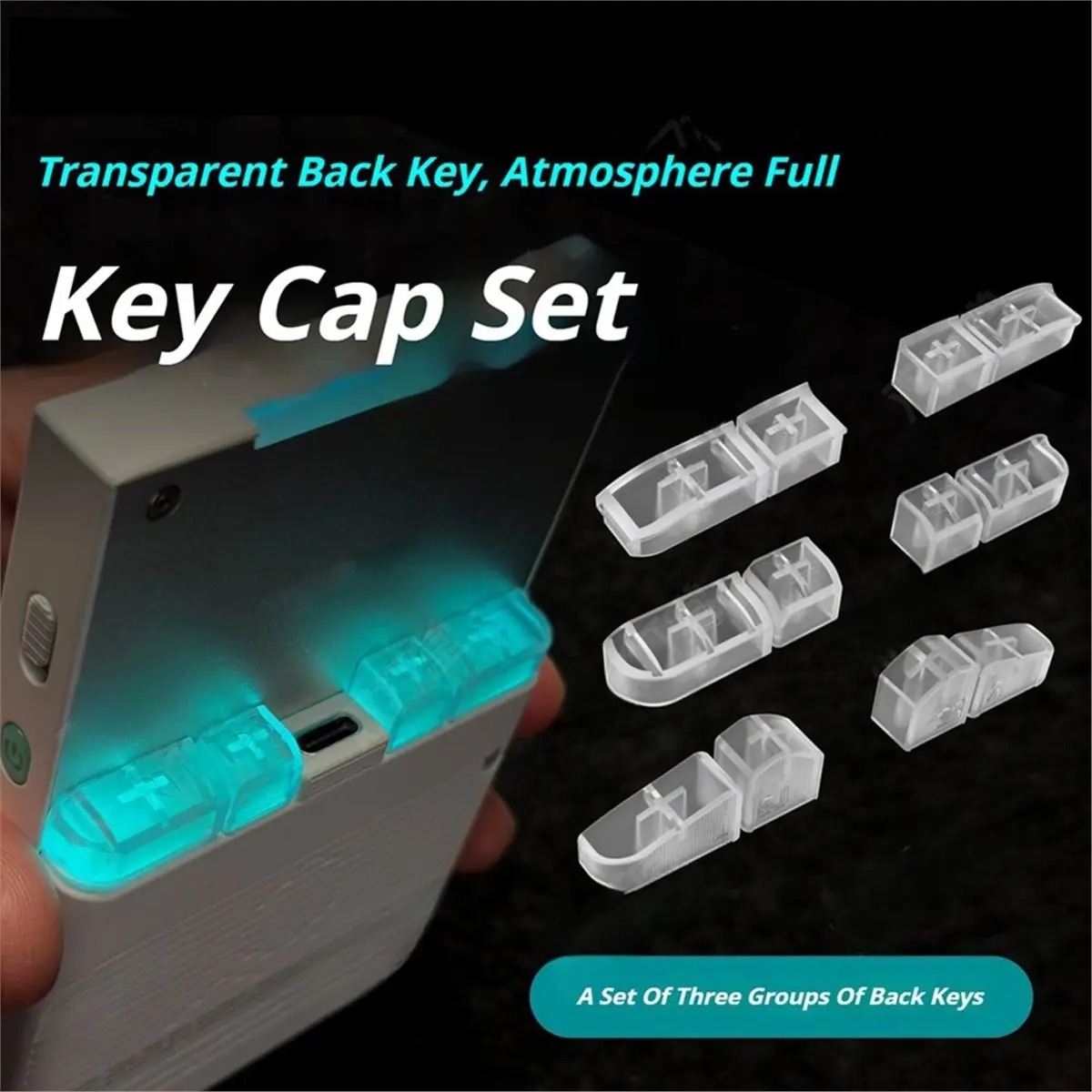 For BRICK Transparent Back Keycaps Set Replacement Back Keycaps Translucent Keycaps 3 Height Combo Set Game