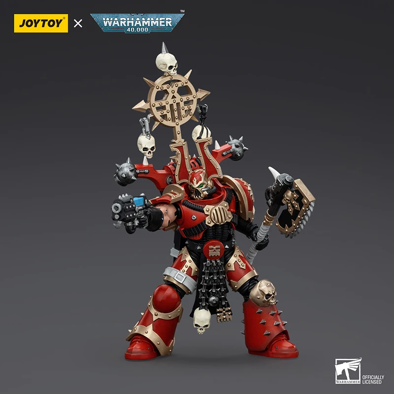 Alegria de brinquedo original warhammer 40k figura de ação 1/18 comedores mundiais khorne berzerker senhor invocatus modelo boneca coleção brinquedo presente