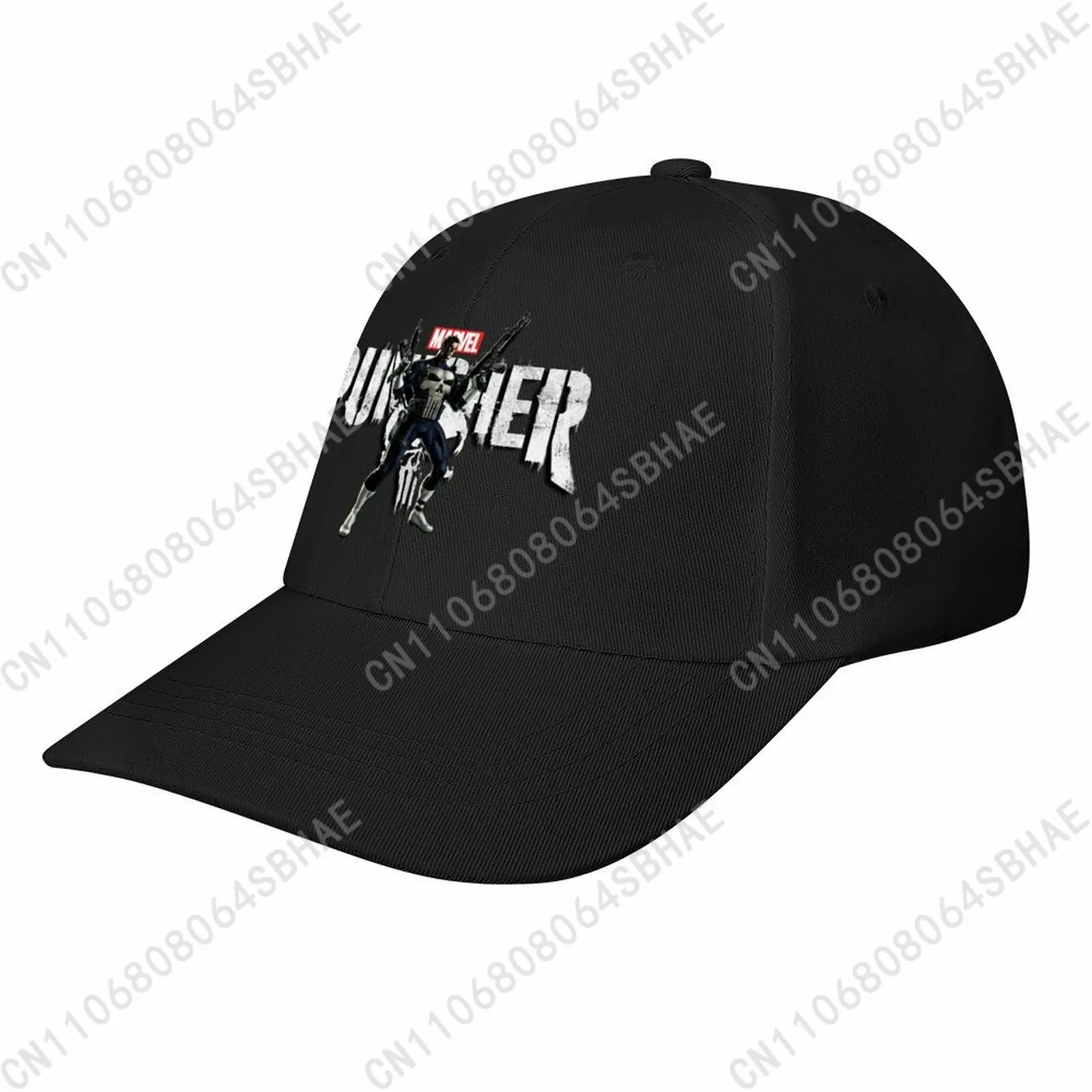 

Marvel The Punisher Baseball Cap Men Women Curved Brim Washed Rubber Print Adjustable Daily Wear Cap Custom Casual Gift Cosplay